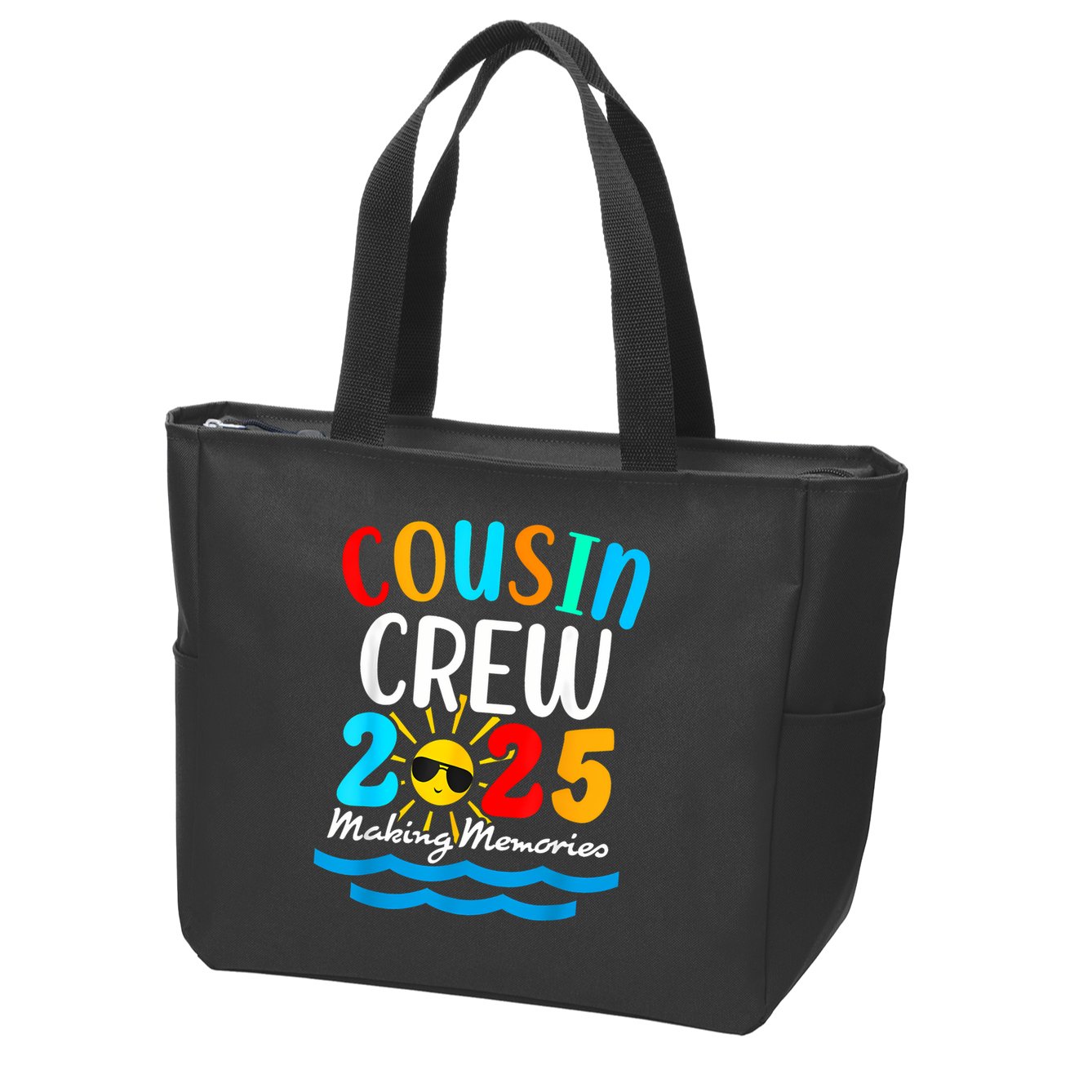 Cousin Crew 2025 Summer Vacation Beach Family Trips Matching Zip Tote Bag
