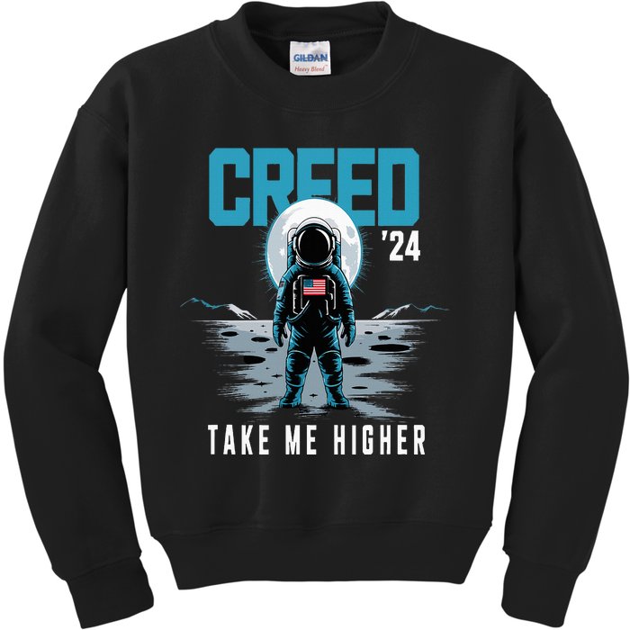 Cool C.R.E.E.D. 24 Take Me H.I.G.H.E.R American Astronaut Kids Sweatshirt