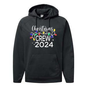 Christmas Crew 2024 Family Christmas Pajamas Xmas Matching Performance Fleece Hoodie