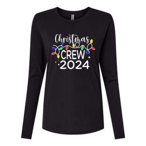 Christmas Crew 2024 Family Christmas Pajamas Xmas Matching Womens Cotton Relaxed Long Sleeve T-Shirt