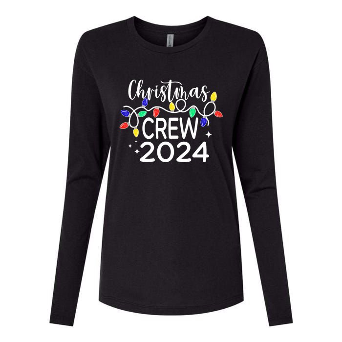 Christmas Crew 2024 Family Christmas Pajamas Xmas Matching Womens Cotton Relaxed Long Sleeve T-Shirt