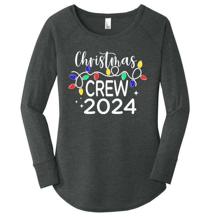 Christmas Crew 2024 Family Christmas Pajamas Xmas Matching Women's Perfect Tri Tunic Long Sleeve Shirt