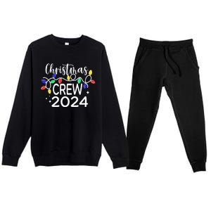 Christmas Crew 2024 Family Christmas Pajamas Xmas Matching Premium Crewneck Sweatsuit Set