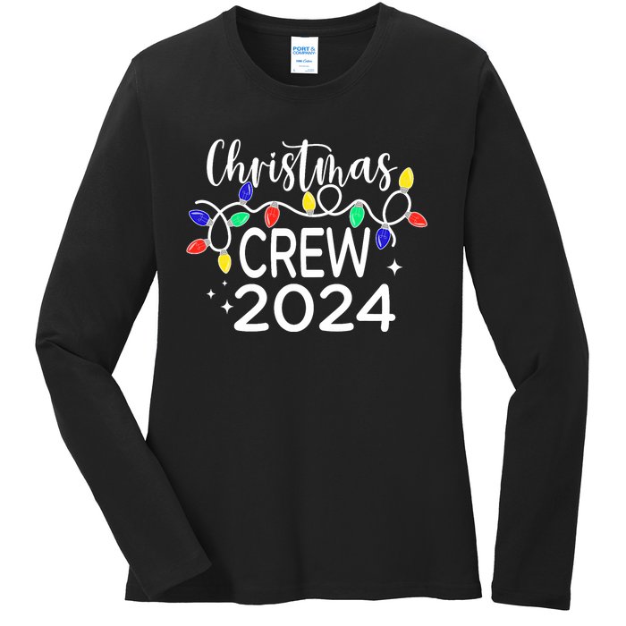 Christmas Crew 2024 Family Christmas Pajamas Xmas Matching Ladies Long Sleeve Shirt