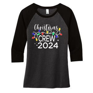 Christmas Crew 2024 Family Christmas Pajamas Xmas Matching Women's Tri-Blend 3/4-Sleeve Raglan Shirt