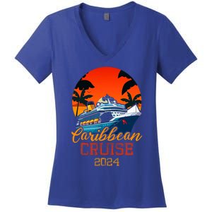 Caribbean Cruise 2024 Family Vacation Trip Cruising Matching Women's V-Neck T-Shirt