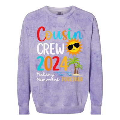 Cousin Crew 2024 Summer Vacation Beach Family Trips Matching Colorblast Crewneck Sweatshirt