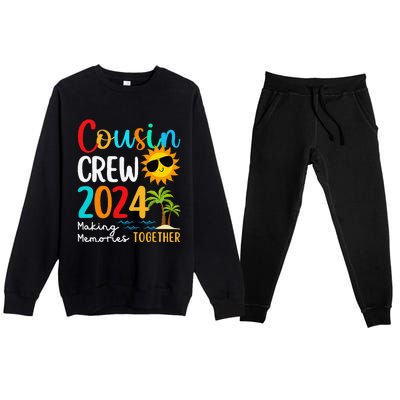 Cousin Crew 2024 Summer Vacation Beach Family Trips Matching Premium Crewneck Sweatsuit Set