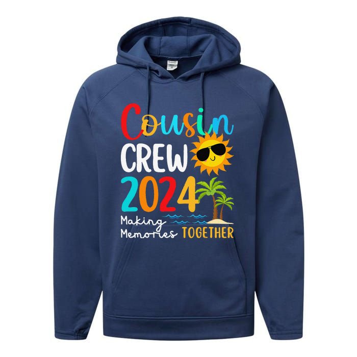 Cousin Crew 2024 Summer Vacation Beach Family Trips Matching Performance Fleece Hoodie