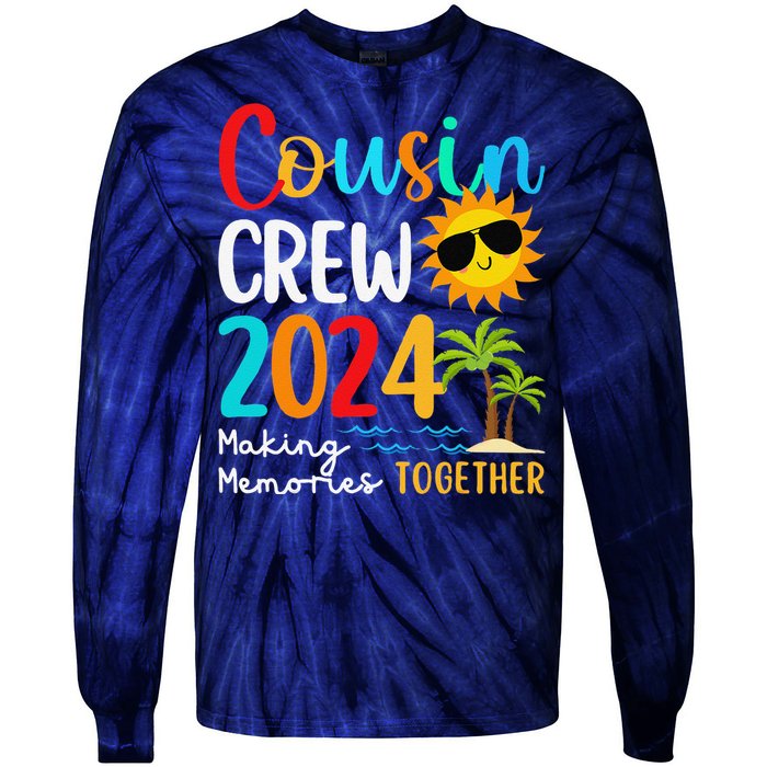 Cousin Crew 2024 Summer Vacation Beach Family Trips Matching Tie-Dye Long Sleeve Shirt