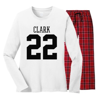 Cute Clark 22 Iowa Basketball Gift Women's Long Sleeve Flannel Pajama Set 