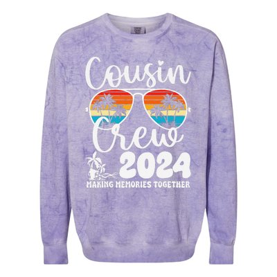 Cousin Crew 2024 Summer Vacation Beach Family Trips Matching Colorblast Crewneck Sweatshirt