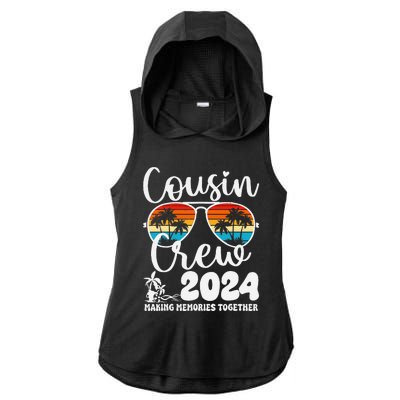 Cousin Crew 2024 Summer Vacation Beach Family Trips Matching Ladies PosiCharge Tri-Blend Wicking Draft Hoodie Tank