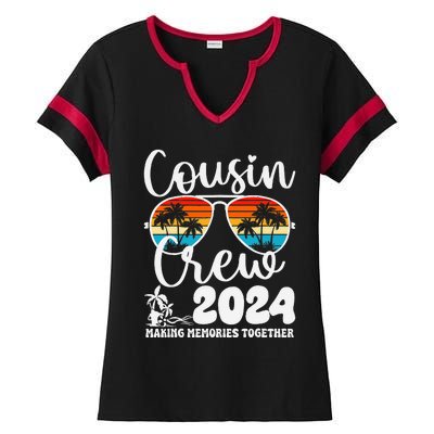 Cousin Crew 2024 Summer Vacation Beach Family Trips Matching Ladies Halftime Notch Neck Tee