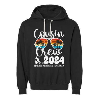 Cousin Crew 2024 Summer Vacation Beach Family Trips Matching Garment-Dyed Fleece Hoodie