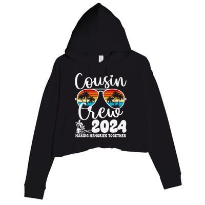 Cousin Crew 2024 Summer Vacation Beach Family Trips Matching Crop Fleece Hoodie