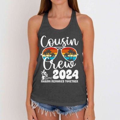 Cousin Crew 2024 Summer Vacation Beach Family Trips Matching Women's Knotted Racerback Tank