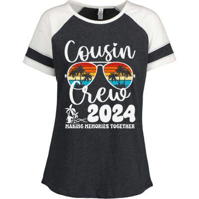 Cousin Crew 2024 Summer Vacation Beach Family Trips Matching Enza Ladies Jersey Colorblock Tee