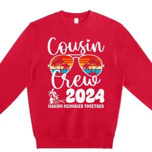 Cousin Crew 2024 Summer Vacation Beach Family Trips Matching Premium Crewneck Sweatshirt