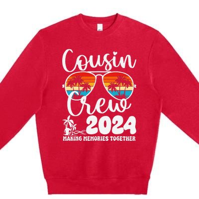 Cousin Crew 2024 Summer Vacation Beach Family Trips Matching Premium Crewneck Sweatshirt