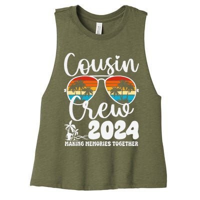 Cousin Crew 2024 Summer Vacation Beach Family Trips Matching Women's Racerback Cropped Tank