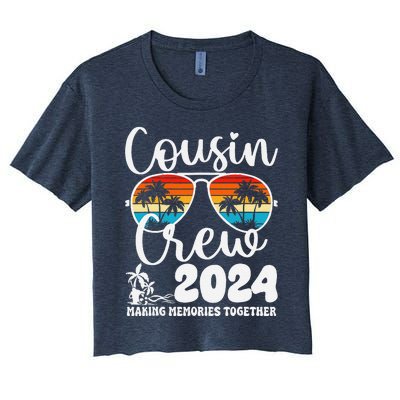 Cousin Crew 2024 Summer Vacation Beach Family Trips Matching Women's Crop Top Tee