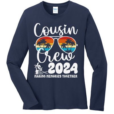 Cousin Crew 2024 Summer Vacation Beach Family Trips Matching Ladies Long Sleeve Shirt