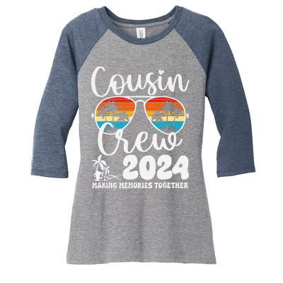 Cousin Crew 2024 Summer Vacation Beach Family Trips Matching Women's Tri-Blend 3/4-Sleeve Raglan Shirt