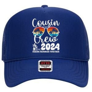 Cousin Crew 2024 Summer Vacation Beach Family Trips Matching High Crown Mesh Back Trucker Hat