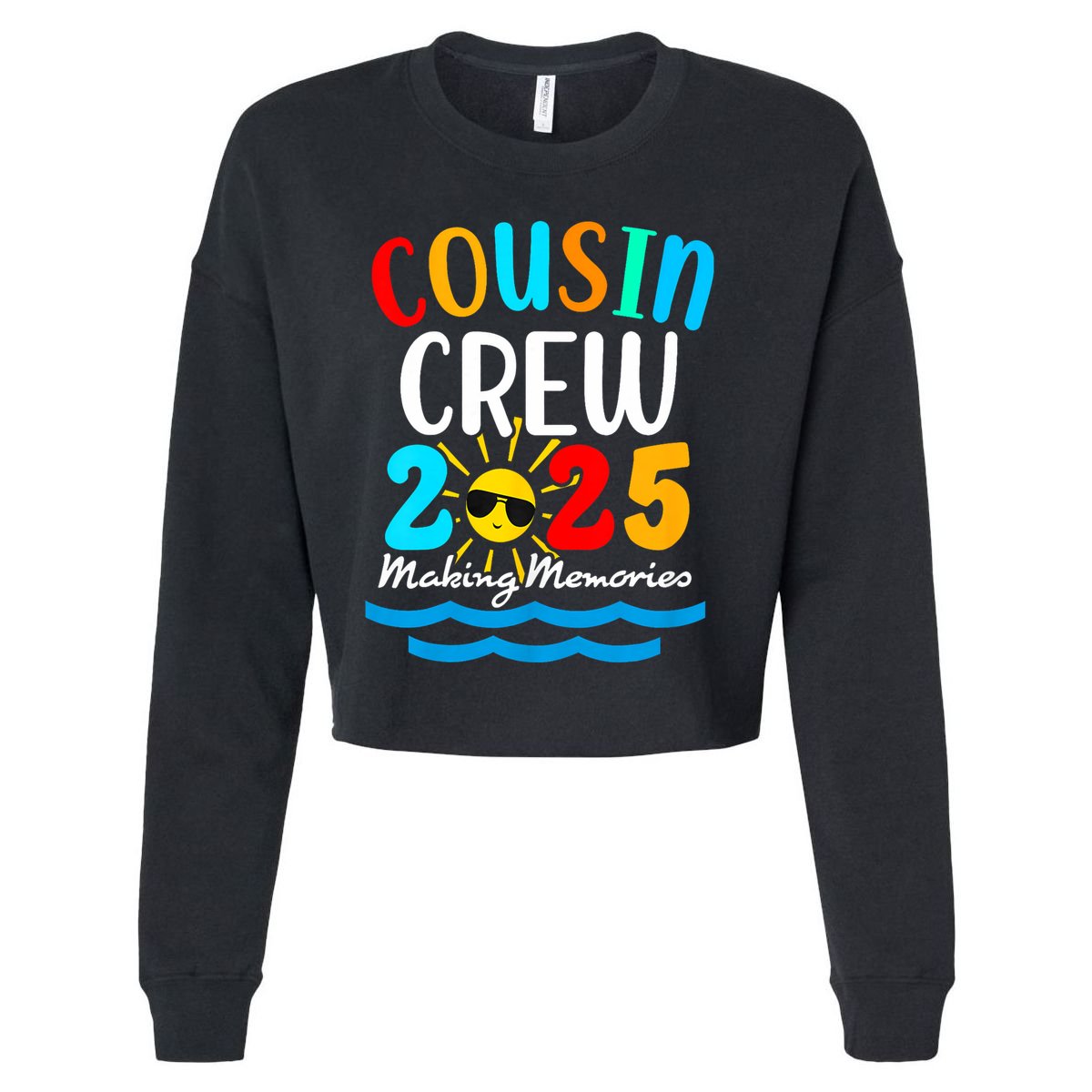 Cousin Crew 2025 Summer Vacation Beach Family Trips Matching Cropped Pullover Crew