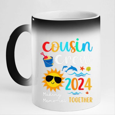 Cousin Crew 2024 Summer Vacation Beach Family Trips Matching 11oz Black Color Changing Mug