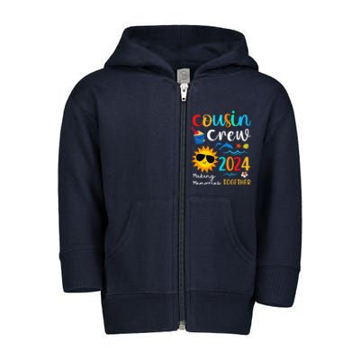 Cousin Crew 2024 Summer Vacation Beach Family Trips Matching Toddler Zip Fleece Hoodie