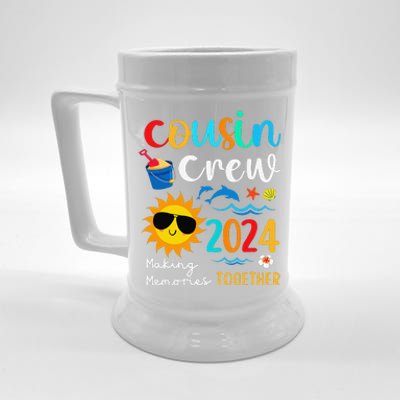 Cousin Crew 2024 Summer Vacation Beach Family Trips Matching Beer Stein