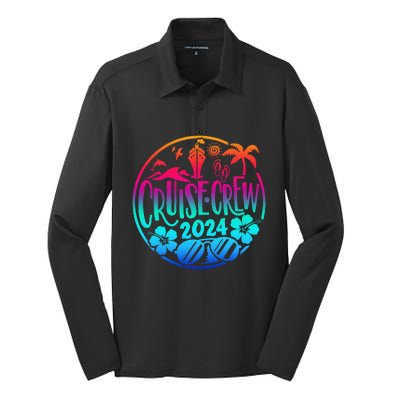 Cruise Crew 2024 Summer Vacation Trip Funny Matching Group Silk Touch Performance Long Sleeve Polo