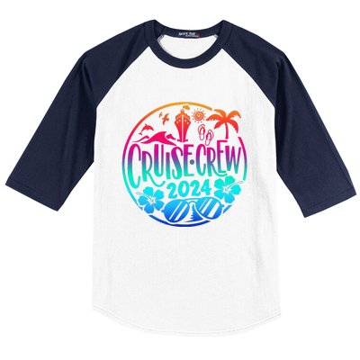 Cruise Crew 2024 Summer Vacation Trip Funny Matching Group Baseball Sleeve Shirt