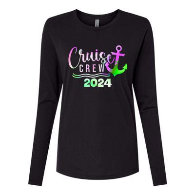 Cruise Crew 2024 Vacation Trip Sailing Squad Womens Cotton Relaxed Long Sleeve T-Shirt