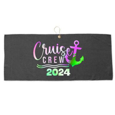 Cruise Crew 2024 Vacation Trip Sailing Squad Large Microfiber Waffle Golf Towel