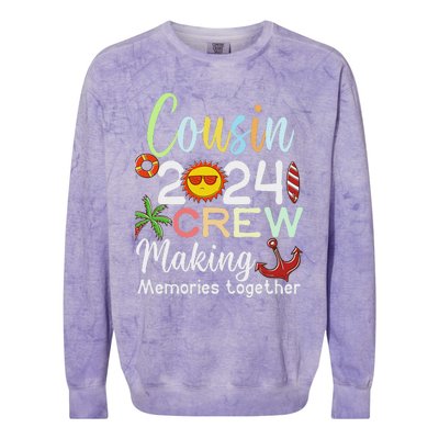 Cousin Crew 2024 Summer Vacation Beach Family Trips Matching Colorblast Crewneck Sweatshirt