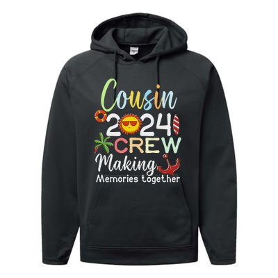 Cousin Crew 2024 Summer Vacation Beach Family Trips Matching Performance Fleece Hoodie