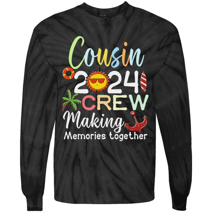 Cousin Crew 2024 Summer Vacation Beach Family Trips Matching Tie-Dye Long Sleeve Shirt