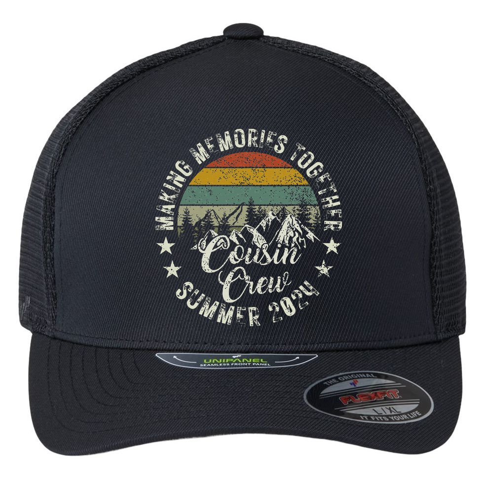 Cousin Crew 2024 Summer Vacation Beach Family Trips Matching Flexfit Unipanel Trucker Cap