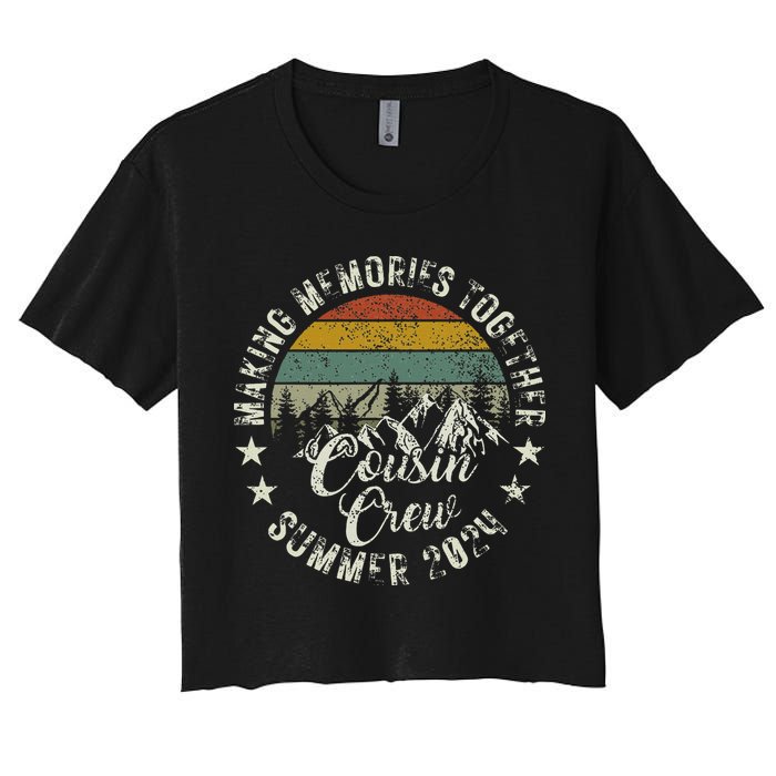 Cousin Crew 2024 Summer Vacation Beach Family Trips Matching Women's Crop Top Tee