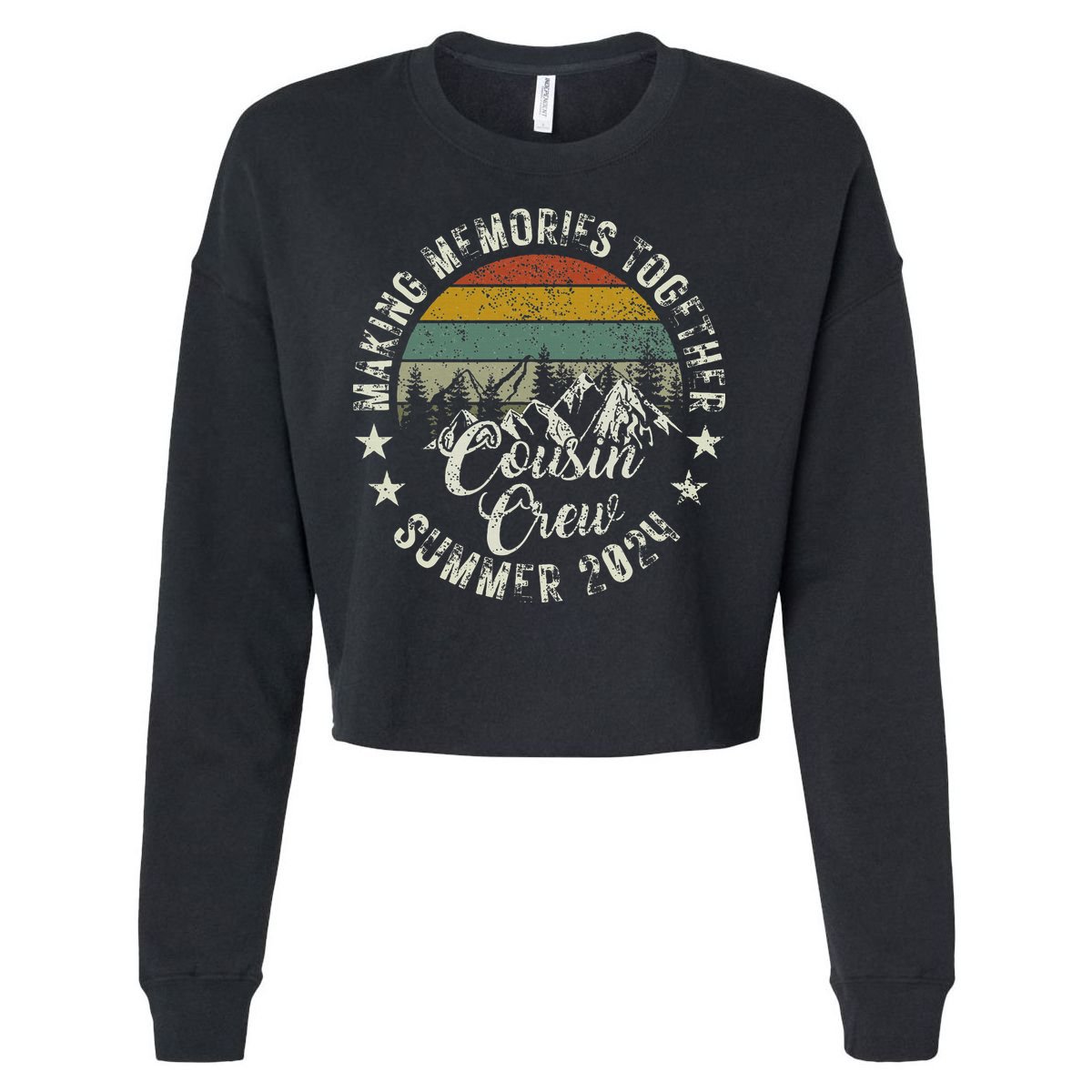 Cousin Crew 2024 Summer Vacation Beach Family Trips Matching Cropped Pullover Crew