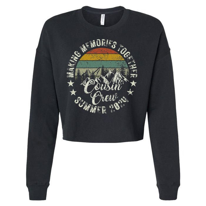 Cousin Crew 2024 Summer Vacation Beach Family Trips Matching Cropped Pullover Crew