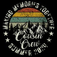 Cousin Crew 2024 Summer Vacation Beach Family Trips Matching Cropped Pullover Crew