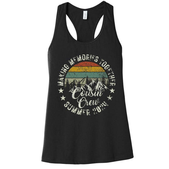 Cousin Crew 2024 Summer Vacation Beach Family Trips Matching Women's Racerback Tank