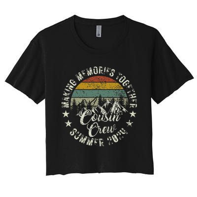 Cousin Crew 2024 Summer Vacation Beach Family Trips Matching Women's Crop Top Tee