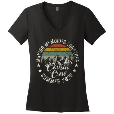 Cousin Crew 2024 Summer Vacation Beach Family Trips Matching Women's V-Neck T-Shirt