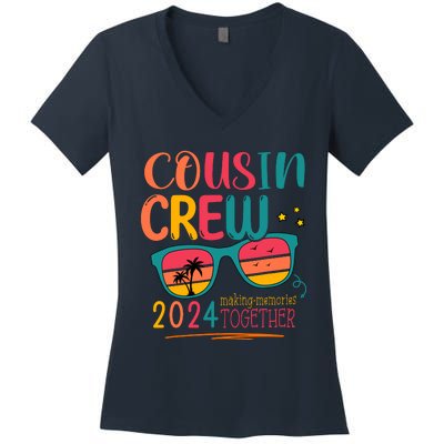 Cousin Crew 2024 Family Reunion Making Memories Matching Women's V-Neck T-Shirt