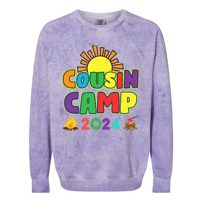 Cousin Camp 2024 Family Vacation Summer Camping Crew Cute Colorblast Crewneck Sweatshirt